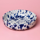 Grande assiette à râper en céramique bleue