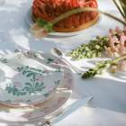 Assiette à dessert fleurie Molleni