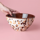 Saladier en céramique moucheté marron