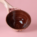 Saladier en céramique moucheté marron