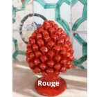 Pomme de pin céramique 20 cm - Rouge