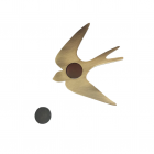 Poussière Des Rues - Bijou mural grande hirondelle en métal doré