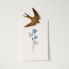 Poussière Des Rues - Bijou mural grande hirondelle en métal doré