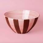 Saladier en céramique Ø21cm 1,5L / Rayures CHOCOLAT Rose