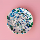 Assiette à râper en céramique - petit modèle (bleu et vert)