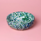 Grande assiette à râper en céramique bleu et vert