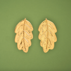 Boucles d'oreilles Feuilles dorées à l'or fin - Coucou Suzette