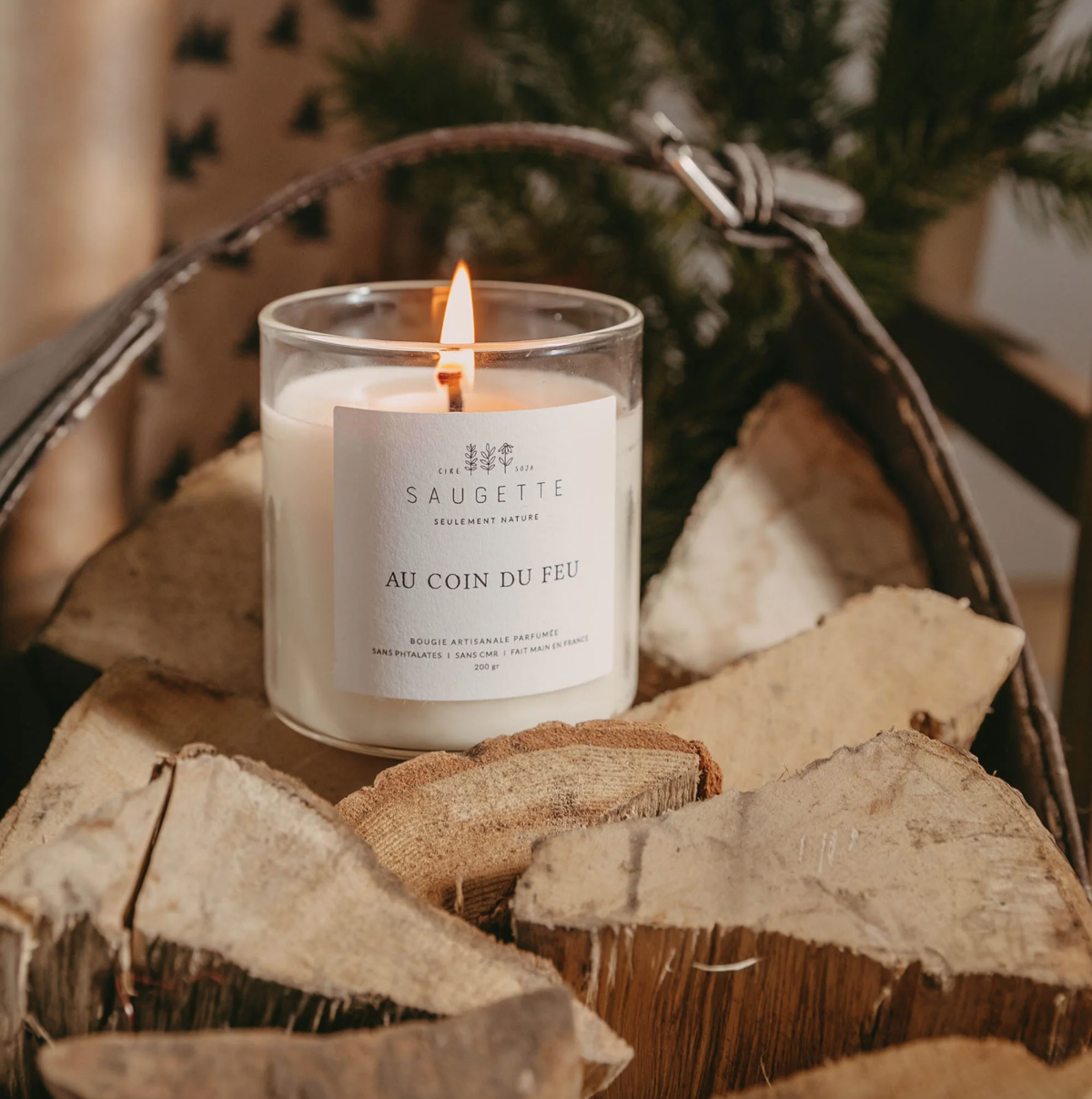 Au coin du feu - Bougie artisanale parfumée à la cire de soja naturelle