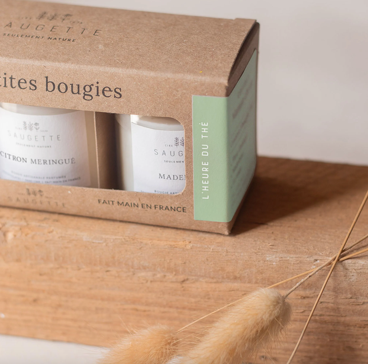 Coffret L’heure du thé - 3 Bougies artisanales parfumées à la cire de soja naturelle