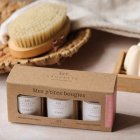 Coffret Rituel du bain - 3 Bougies artisanales parfumées à la cire de soja naturelle