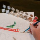 COFFRET PEINTURE AU NUMÉRO - PETIT PINCEAU - SRI-LANKA TRAIN PAR MAJA TOMLJANOVIC