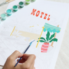 COFFRET PEINTURE AU NUMÉRO - PETIT PINCEAU - THE MOTEL POOL PAR JESSICA SMITH