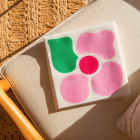 Serviette en papier intissé Françoise Paviot FLEUR POP ROSE