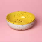 Assiette à râper en céramique jaune