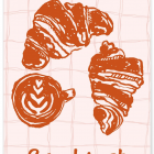 L'Afficherie - Affiche A3 Breakfast croissants