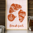 L'Afficherie - Affiche A3 Breakfast croissants