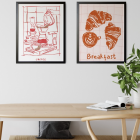 L'Afficherie - Affiche A3 Breakfast croissants