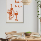 Affiche Tchin tchin avec verre de vin