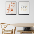 Affiche Tchin tchin avec verre de vin