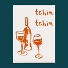Affiche Tchin tchin avec verre de vin