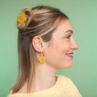 Mini pince à cheveux fleurs - Bouton d'or - Coucou Suzette