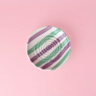 Assiette a raper petite rayures vert et violet