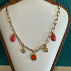 Collier charm's Corail