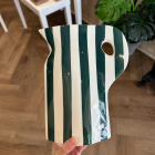 Vase pichet céramique rayures - Kaki