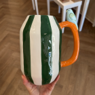 Vase en céramique rayures & oiseau - Somptua