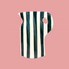 Vase pichet céramique rayures - Kaki