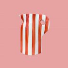 Vase pichet céramique rayures - Corail