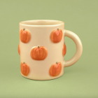Mug céramique motif citrouille en relief