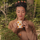 Mug céramique motif citrouille en relief