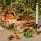 Mug céramique motif citrouille en relief