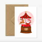 Carte Postale Noël - Boule à neige