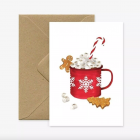 Carte Postale Noël - Chocolat chaud