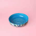 Assiette à râper grande taille vert et bleu