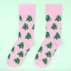 Chaussettes Sapins de Noël roses - Coucou Suzette