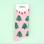Chaussettes Sapins de Noël roses - Coucou Suzette
