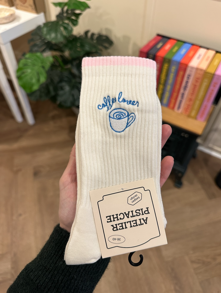Chaussettes brodees coffee lover