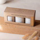 Coffret Balade d'automne - 3 Bougies artisanales parfumées à la cire de soja naturelle