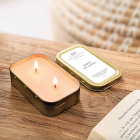 Forêt de sapins - Les p'tites Saugette - 2 mèches - Bougie artisanale parfumée à la cire de soja naturelle