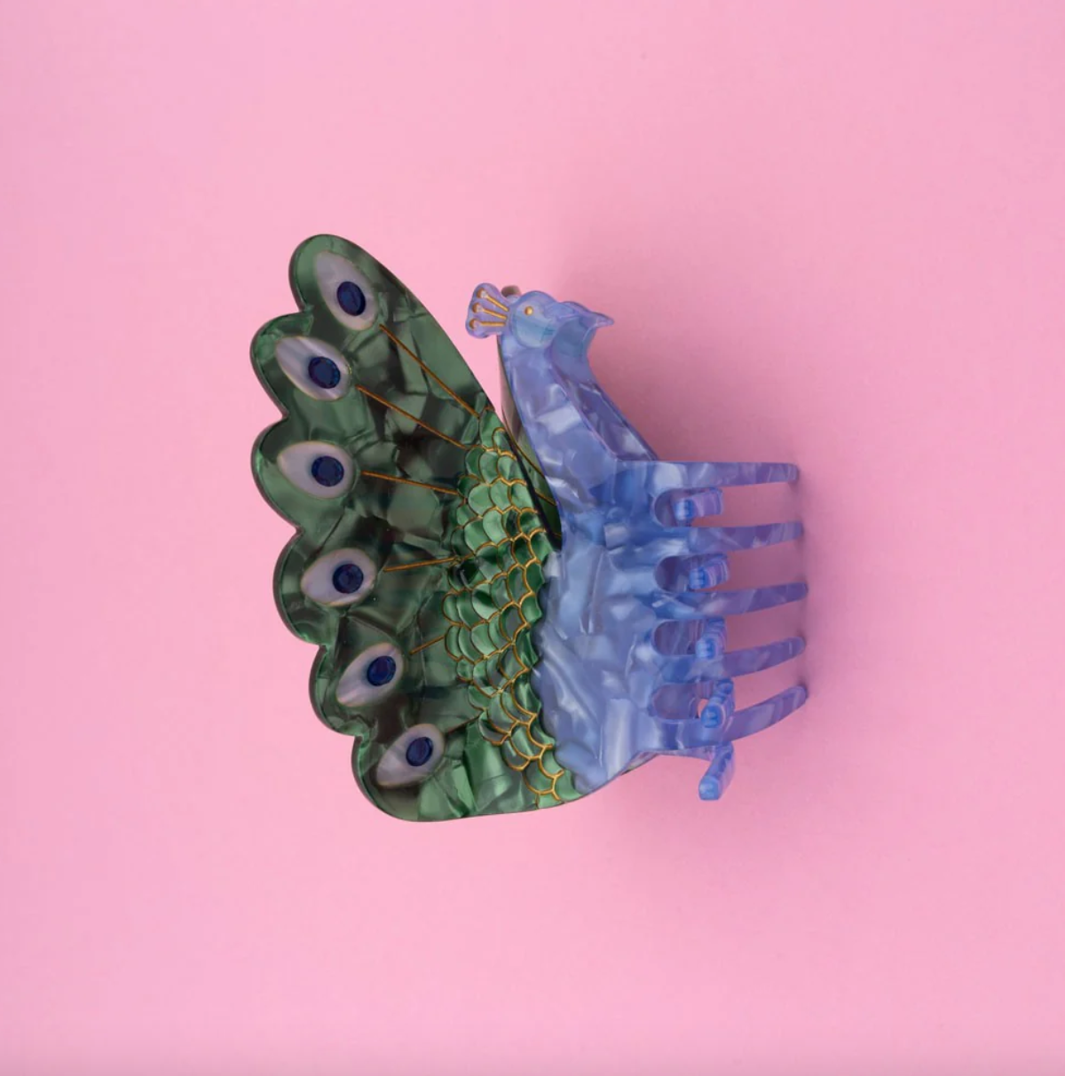 Grande Pince à cheveux Paon - Coucou Suzette