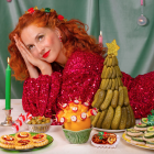 Mini pince à cheveux Noël - Papillotte rouge