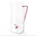 Pichet en verre avec figurine Flamant rose