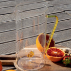 Pichet en verre avec figurine Orange