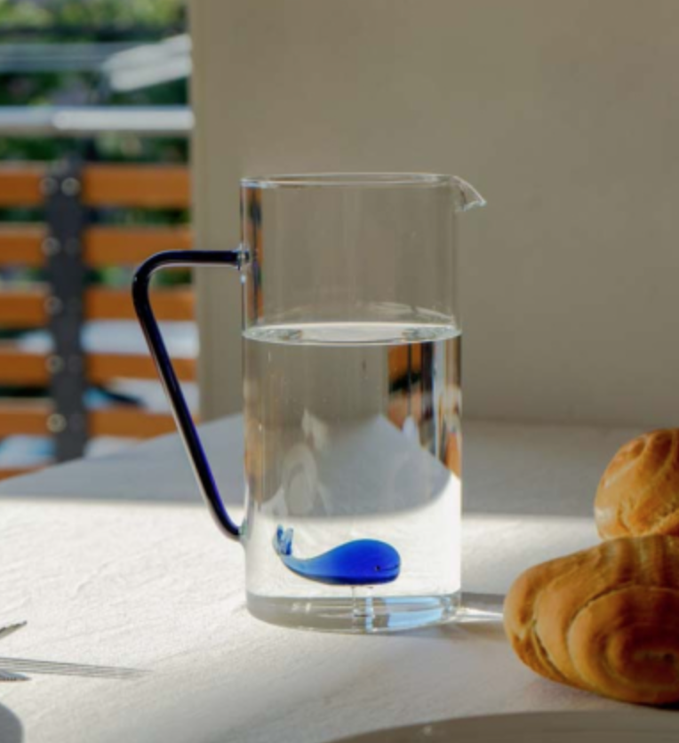 WD Lifestyle - Pichet en verre avec figurine Baleine - 1,2 L