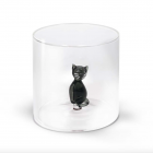 Verre avec figurine Chat noir