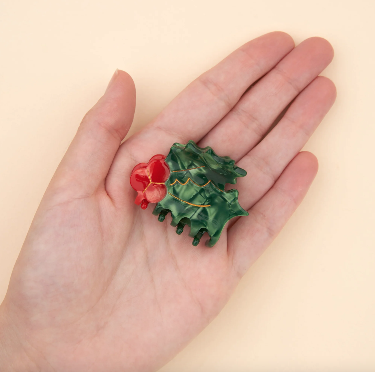 Coucou Suzette - Mini pince à cheveux Noël - Houx