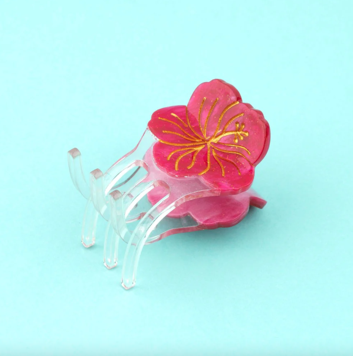Mini pince a cheveux hibiscus
